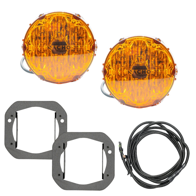 Jeep JL/JT NACHO Plug N Play Fog Kit adding style and functionality to the vehicle's exterior.