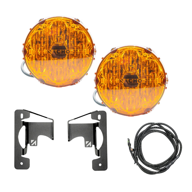 Comparison of stock fog lights versus the upgraded Jeep JL/JT NACHO Plug N Play Fog Kit.