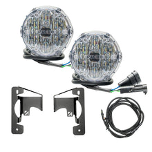 Load image into Gallery viewer, Close-up of the Amber lens lights from the Jeep JL/JT NACHO Plug N Play Fog Kit for enhanced visibility.