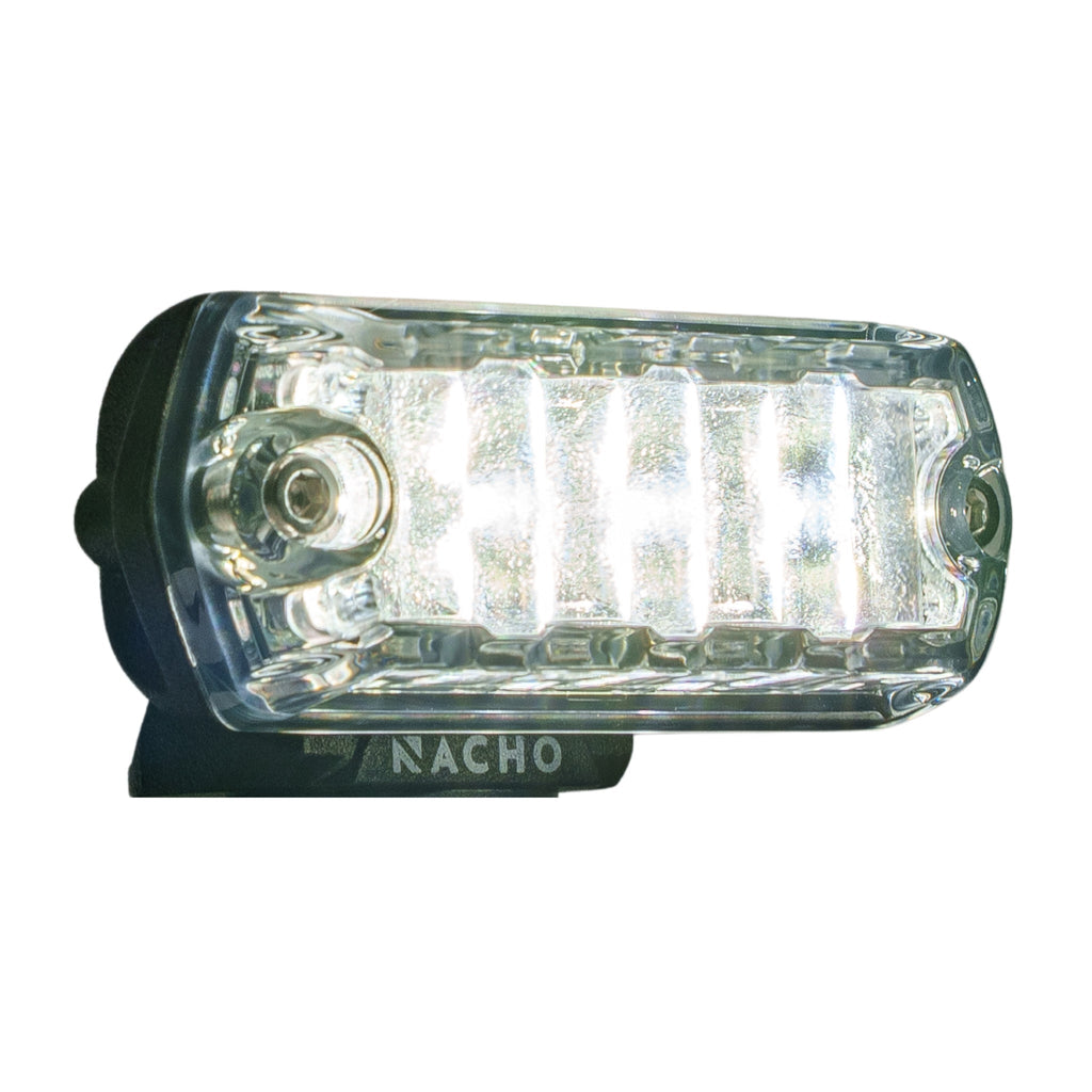 NACHO NANO 2100 Lumen LED Light with an amber backlight for added functionality.
