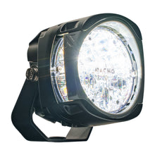 Load image into Gallery viewer, NACHO Quatro Supreme Adventure light integrated with bike turn signals featuring amber lighting.