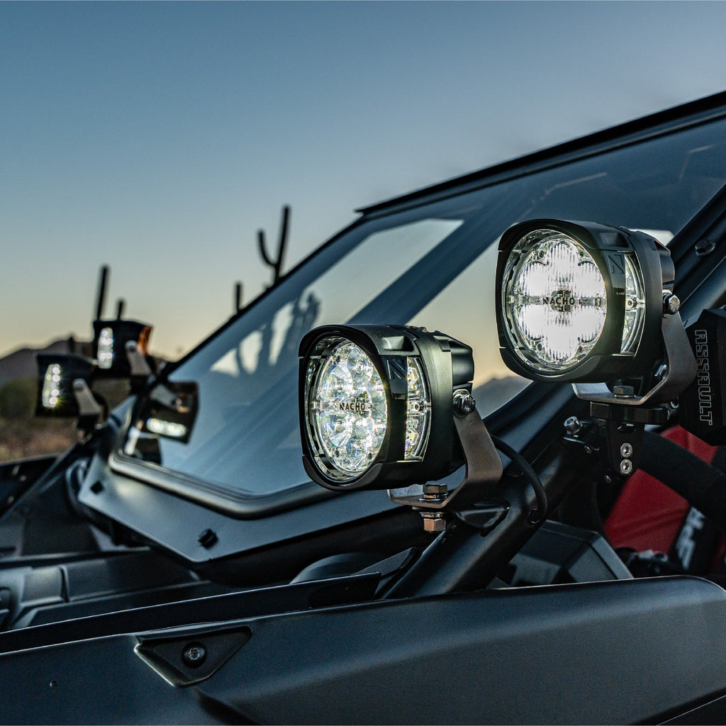 NACHO Quatro Off-Road light being used for nighttime recovery operations.