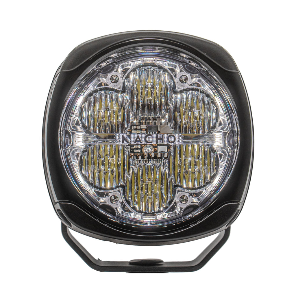 Side view of the NACHO Quatro Off-Road light highlighting its robust casing.