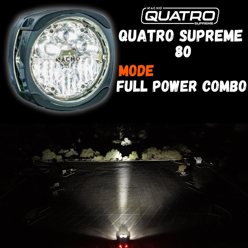 NACHO Supreme series lights comparing brightness with standard offroad lights.