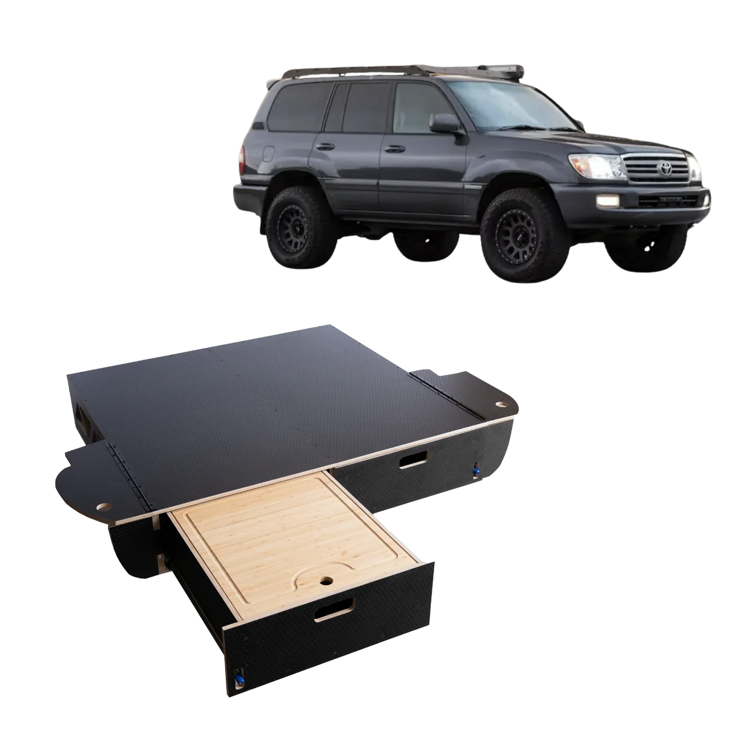 Land Cruiser 100 | Dual Drawer Storage System & Bed Platform | 1998–2007 Toyota