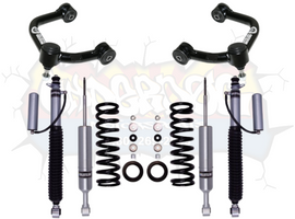 Complete assembly of the Bilstein 6112 0–3.5″ Front, 5160 0–2″ Rear Lift Kit designed for 2010–2024 Toyota 4Runner, highlighting its adjustable features. Upgrade with the Bilstein 6112 5160 Lift Kit Toyota 4Runner for any terrain.
