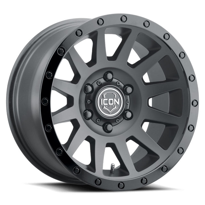 ICON Compression 17x8.5 6x5.5 25mm Offset 5.75in BS 95.1mm Bore Double Black Wheel