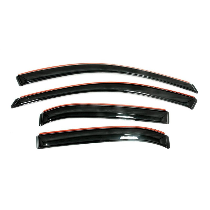 AVS Ventvisor smoke in-channel window deflectors installed on a 2017-2026 Jeep Compass, 4-piece set
