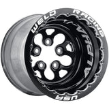 Weld Alpha-1 15X14 5x4.75 BP 1in BS Black Wheel - Black Double Beadlock MT