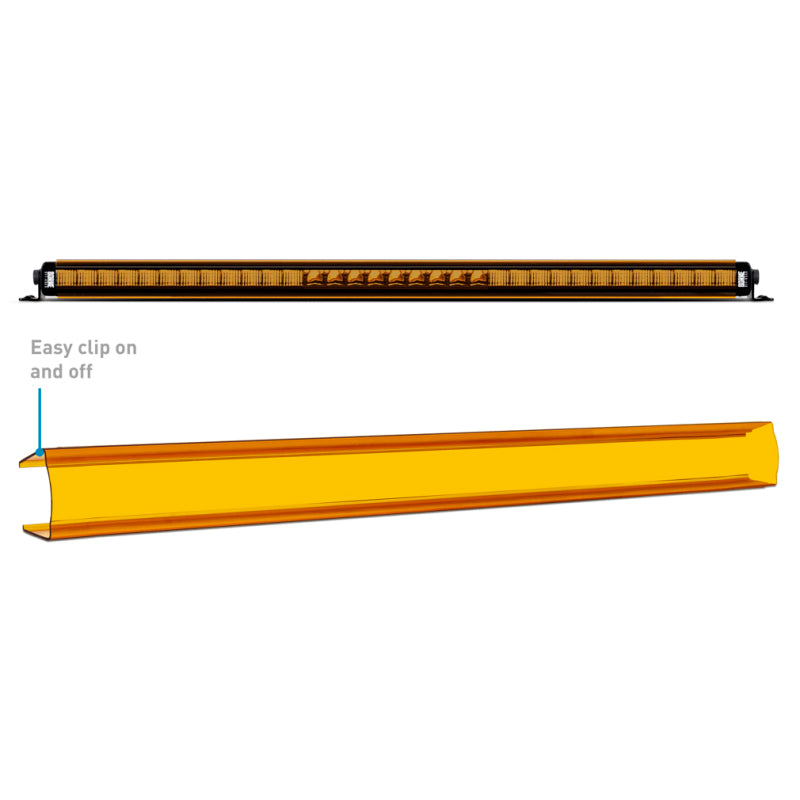 Borne Off-Road Light Bar Cover Single Row 30in Amber