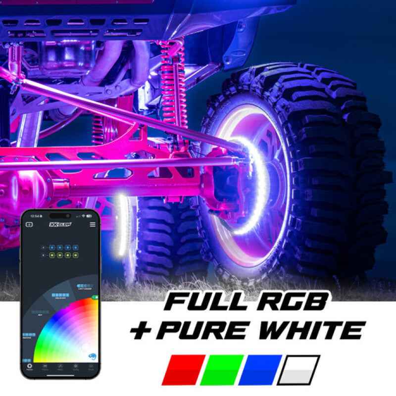 XKGlow XKmax 15in LED Ultra 3-Row Wheel Ring Light Kit w/RGBW Color Chasing App Control