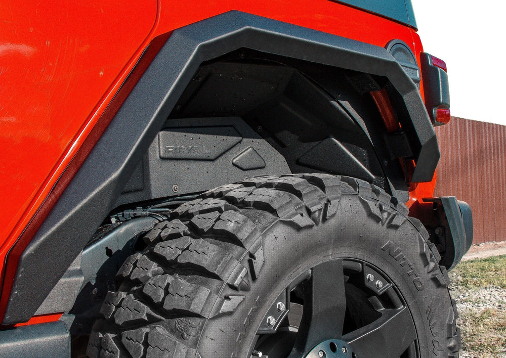RIVAL Aluminum Rear Inner Fender Liners 2018-2025 Jeep Wrangler JL except Diesel and 392