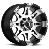 Raceline 982 Raptor 18x9in / 5x150 BP / 25mm Offset / 110.3mm Bore - Black & Machined Wheel