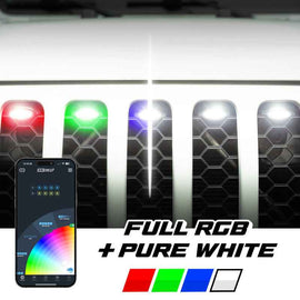 XK Glow XKmax Pre-Runner Style RGBW LED Grill Pods - 7pc
