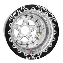 Load image into Gallery viewer, Weld AlumaStar 2.0 15x16 - 5x127 BP - 5in BS Polished/Black Bead Lock Wheel