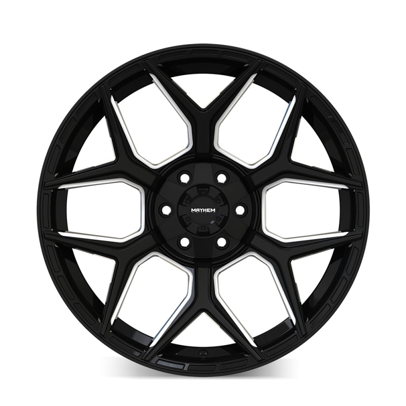 Mayhem Vanquish 8119 20X9 / 6x135/6x139.7 / 0mm Offset / 106.1mm  Hub - Gloss Black Milled