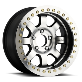 Raceline RT260 Avenger 17x8.5in/6x135 BP/-32mm Offset/87.1mm Bore - Black & Machined Beadlock Wheel