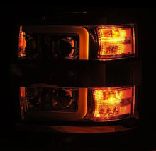 Load image into Gallery viewer, AlphaRex 15-19 Chevy Silverado 2500/3500 LUXX-Series Proj. Headlights Chrome w/Actv SeqSig &amp; DRL