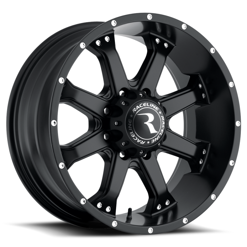 Raceline 991B Assault 20x9in / 8x165.1 BP / -12mm Offset / 125.2mm Bore - Satin Black Wheel