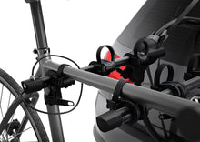 Load image into Gallery viewer, Thule Gateway Pro 3 Hanging-Style Trunk Bike Rack w/Anti-Sway Cages (Up to 3 Bikes) - Black