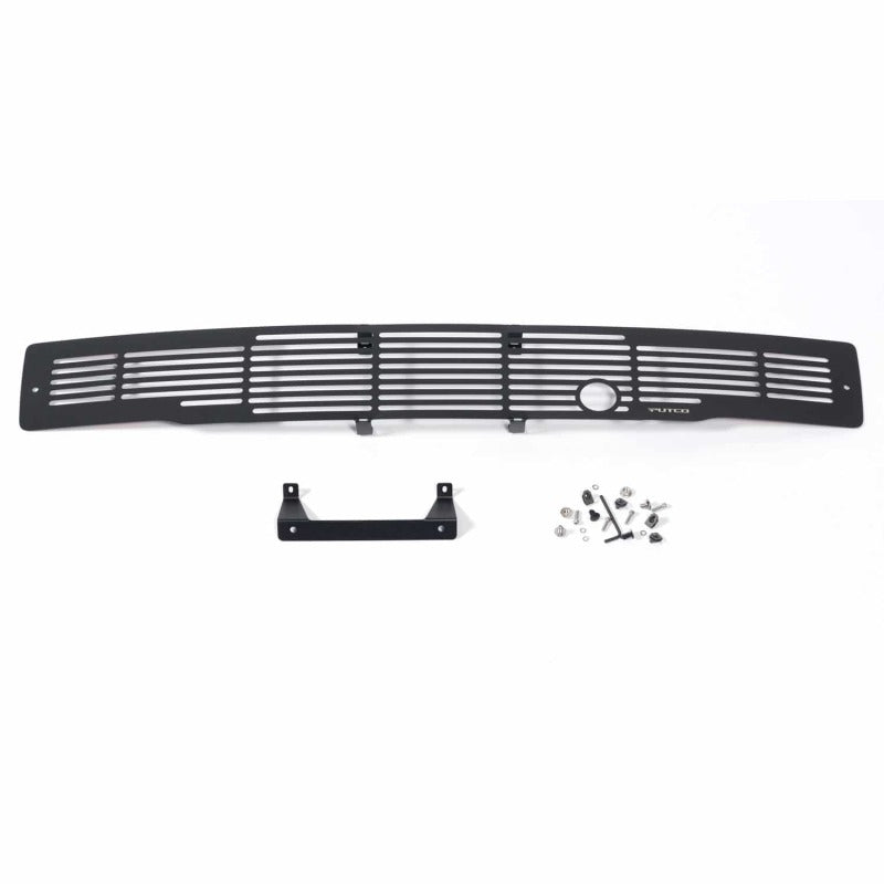 Putco 15-17 Ford F-150 - Stainless Steel Black Bar Design w/ Heater Plug Bumper Grille Inserts