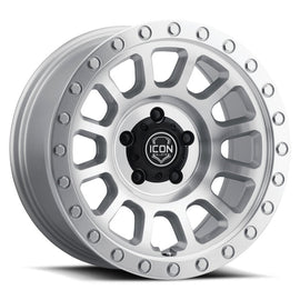 ICON Hulse 18x9 5x5 -12mm Offset 4.5in BS Silver Machined