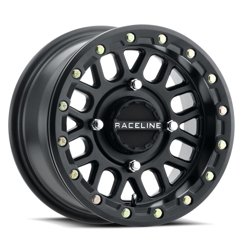 Raceline A92B Podium 14x7in / 4x156 BP / 10mm Offset / 132.5mm Bore - Satin Black Beadlock Wheel