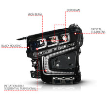 Load image into Gallery viewer, ANZO 21-23 Chevy Tahoe/Suburban LED Light Bar Style Headlights Black w/ Sequential DRL (Right Side)