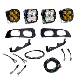 Baja Designs 2023+ Ford SD Squardon Pro/SAE 2.0 Dual Fog Pocket Kit Upfitter (SAE Fog) - Baja Amber