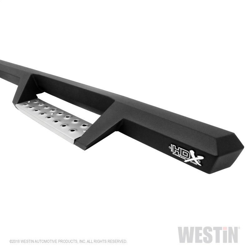 Westin 14-18 Chevrolet Silverado 1500 DC 6.5ft Bed HDX Stainless Drop W2W Nerf Step Bars - Tex. Blk