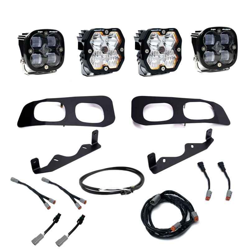 Baja Designs 2023+ Ford Super Duty Squadron Pro/SAE 2.0 Dual Fog Pocket Kit (SAE Fog) - Clear