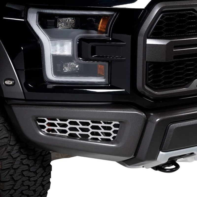 Putco 18-20 Ford F-150 Raptor - Hex Shield - Polished SS Bumper Grille Inserts