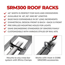 Load image into Gallery viewer, Go Rhino SRM300 Quad Overland Rail Kit (For 40x40in. Rack) - Tex. Blk (Rails ONLY - Req. Platform)