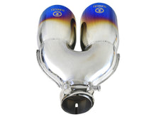 Load image into Gallery viewer, aFe Takeda 2.5in 304 Stainless Steel Clamp-on Exhaust Tip Passenger Side 2.5in Inlet 4inDual - Blue