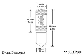 Diode Dynamics 1156 XP80 LED - Amber Four