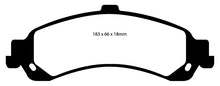 Load image into Gallery viewer, EBC 02 Cadillac Escalade 5.3 (PBR rear caliper) Yellowstuff Rear Brake Pads