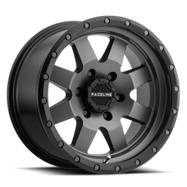 Raceline 935G Defender 17x9in / 8x165.1 BP / -12mm Offset / 130.81mm Bore - Gunmetal Wheel