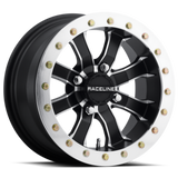 Raceline A71 Mamba 14x10in/4x137 BP/5+5 0mm Offset/110.18mm Bore Blk & Machined Ring Beadlock Wheel
