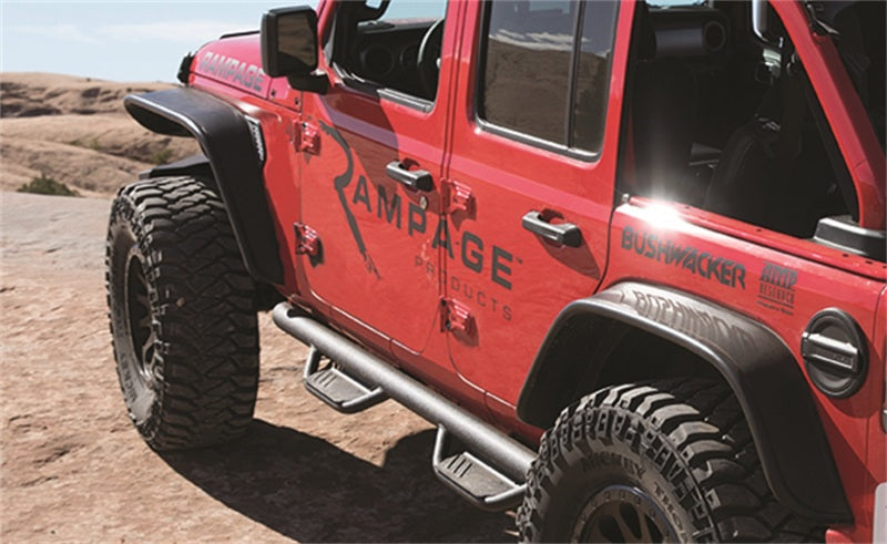 Rampage 2020+ Jeep Gladiator (JT) Rock Rail Nerf Bar - Black
