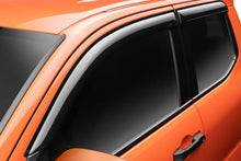 Load image into Gallery viewer, AVS 4-piece smoke Ventvisor wind deflectors installed on a 2024 Toyota Tacoma double cab side windows
