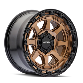 Mayhem 8306 Ridgeline 17x8.5 / 5x127 BP/ -6mm Offset / 78.1mm Hub Satin Bronze/Black Lip Wheel