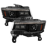 Spyder 14-21 Jeep Grand Cherokee Proj Headlights - Halogen Model Only - PRO-YD-JGC14HALSI-SBGR-BK