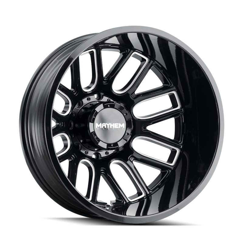 Mayhem 8107D Cogent Dually 22x8.25/8x210 BP/-232mm Offset/154.2mm Hub Black w/ Milled Spokes Wheel