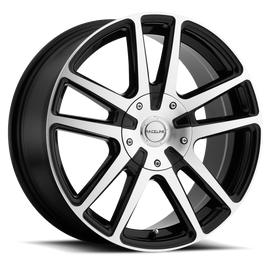 Raceline 145M Encore 15x7in / 5x110/5x115 BP / 40mm Offset / 72.62mm Bore - Black & Machined Wheel
