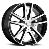 Raceline 145M Encore 17x7.5in / 5x110/5x115 BP / 40mm Offset / 72.62mm Bore - Black & Machined Wheel