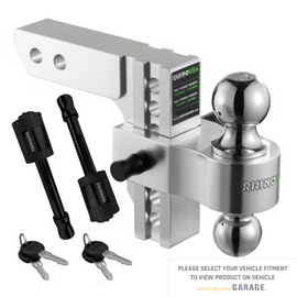 Rhino USA 8In Heavy Duty Drop Hitch - 2In (Silver)