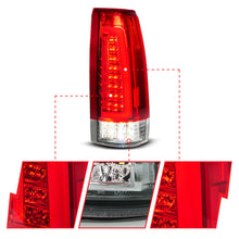 Load image into Gallery viewer, ANZO 88-99 Chevy C/K1500/2500/3500 Full LED Light Tube Taillights Chrome Housing Red/Clear Lens