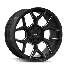 Load image into Gallery viewer, Mayhem Vanquish 8119 20X9 / 6x135/6x139.7 / 0mm Offset / 106.1mm  Hub - Gloss Black Milled