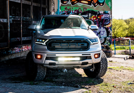 Cali Raised 19-22 Ford Ranger 22 Bumper Hidden Led Light Bar Brackets Kit For - W/ 22 Inch Led Bar