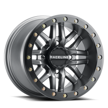 Load image into Gallery viewer, Raceline A91G Ryno 15x10in/4x137 BP/0mm Offset/110.18mm Bore - Gunmetal &amp; Black Ring Beadlock Wheel